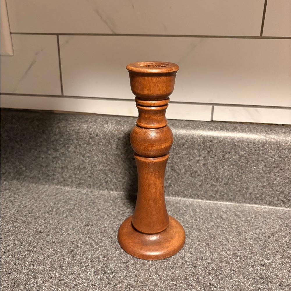 Brown Wooden Candle Holder